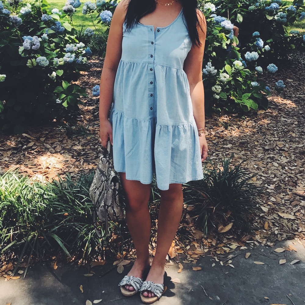 True Craft Chambray Racer Back Dress